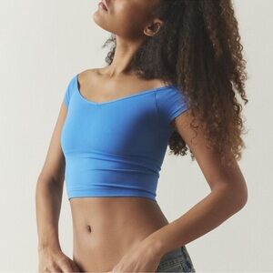 Ballet Off the Shoulder Top - Blue - Urban Outfitters Out From Under